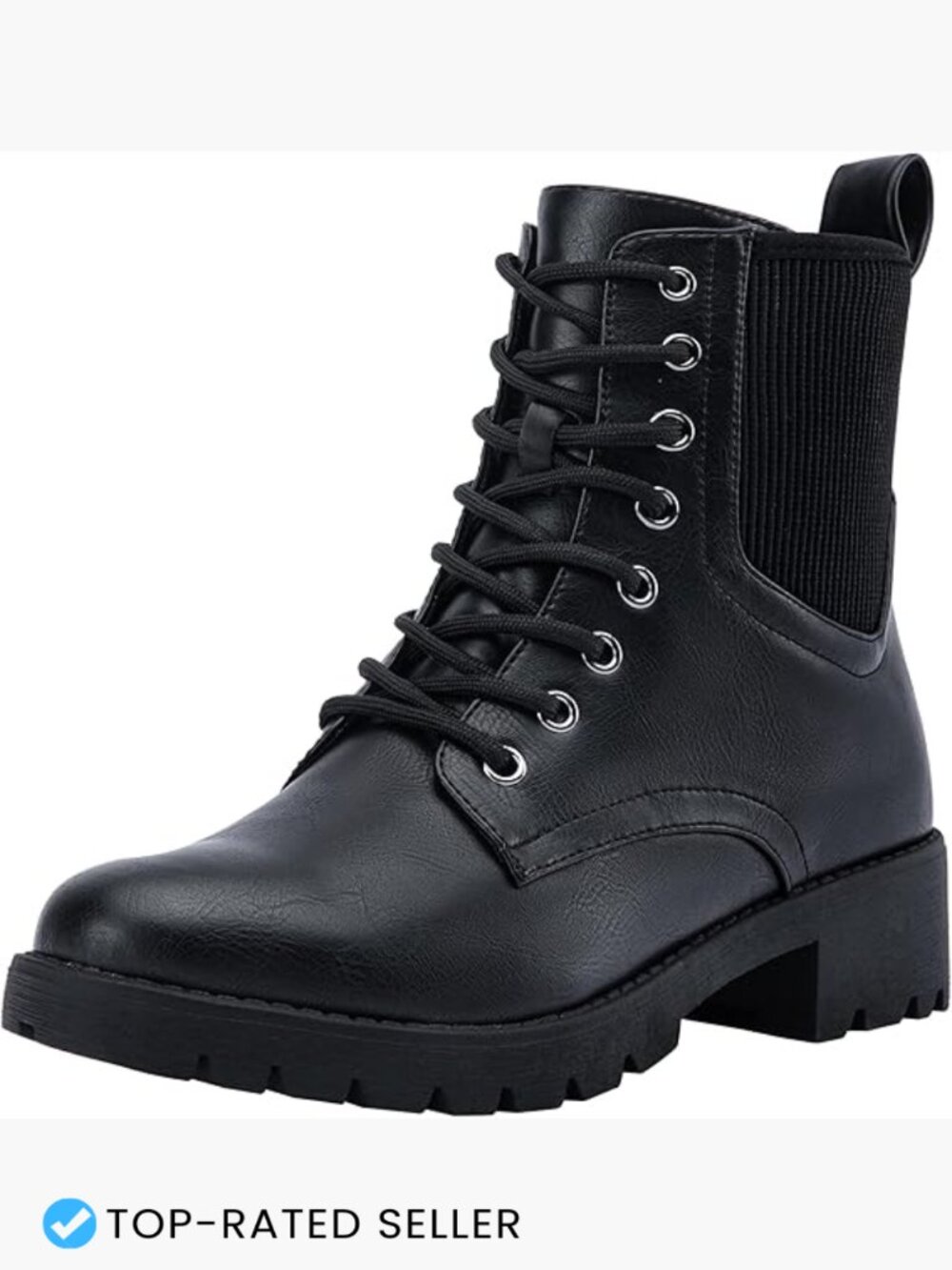 Women's Lace Up Ankle Boots Combat Short Booties Inside Zipper Fashion